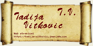 Tadija Vitković vizit kartica